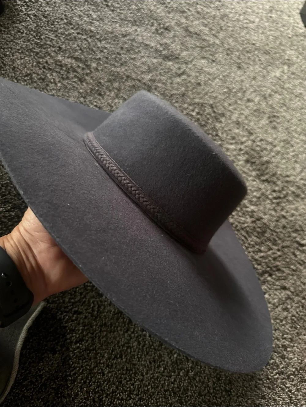 Universal Thread Women's Wide-Brim Wool Felt Hat - Charcoal